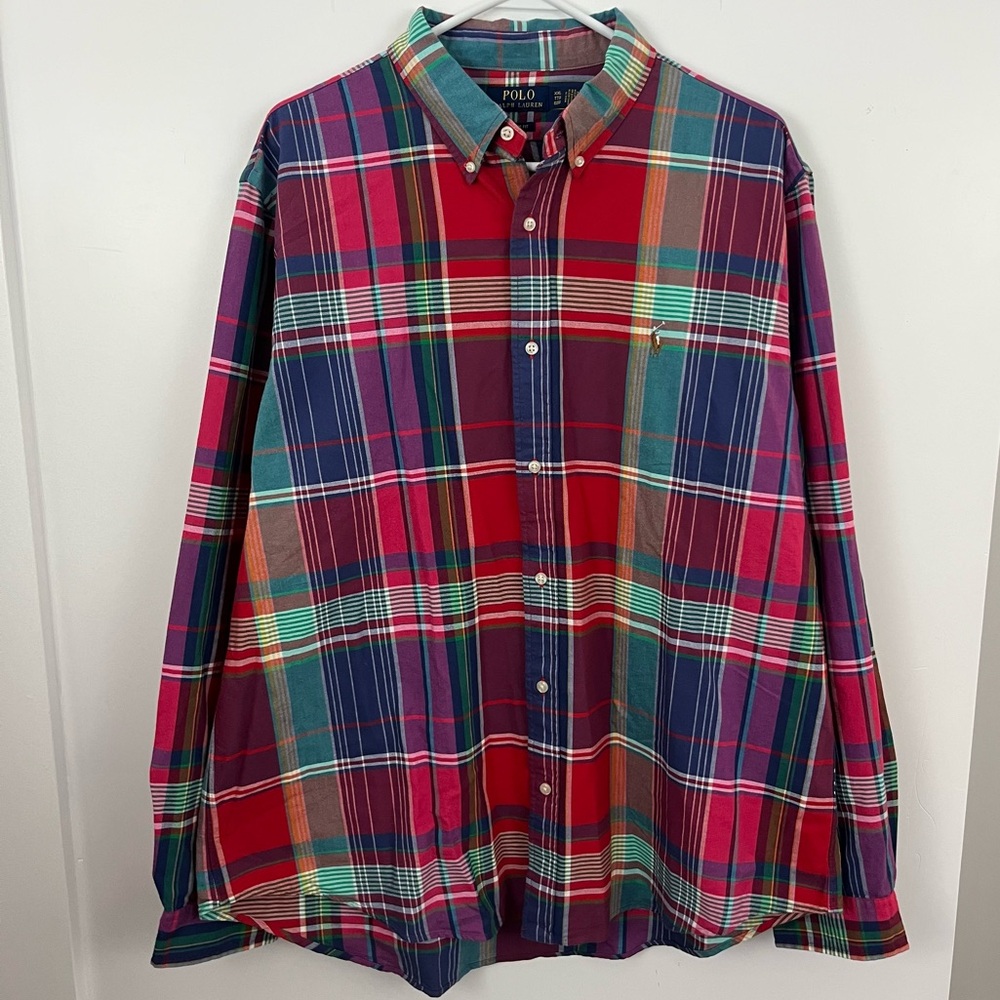 Polo Ralph Lauren Classic Fit Plaid Button Down Shirt Mens XXL Multicolor